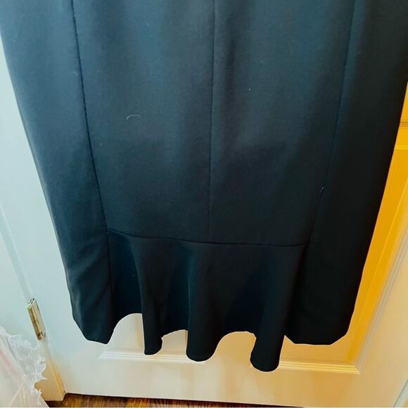 Peck & Peck LBD Sheath Mini Dress Sleeveless Design Crew Neck Belted Black 8 - Picture 9 of 11